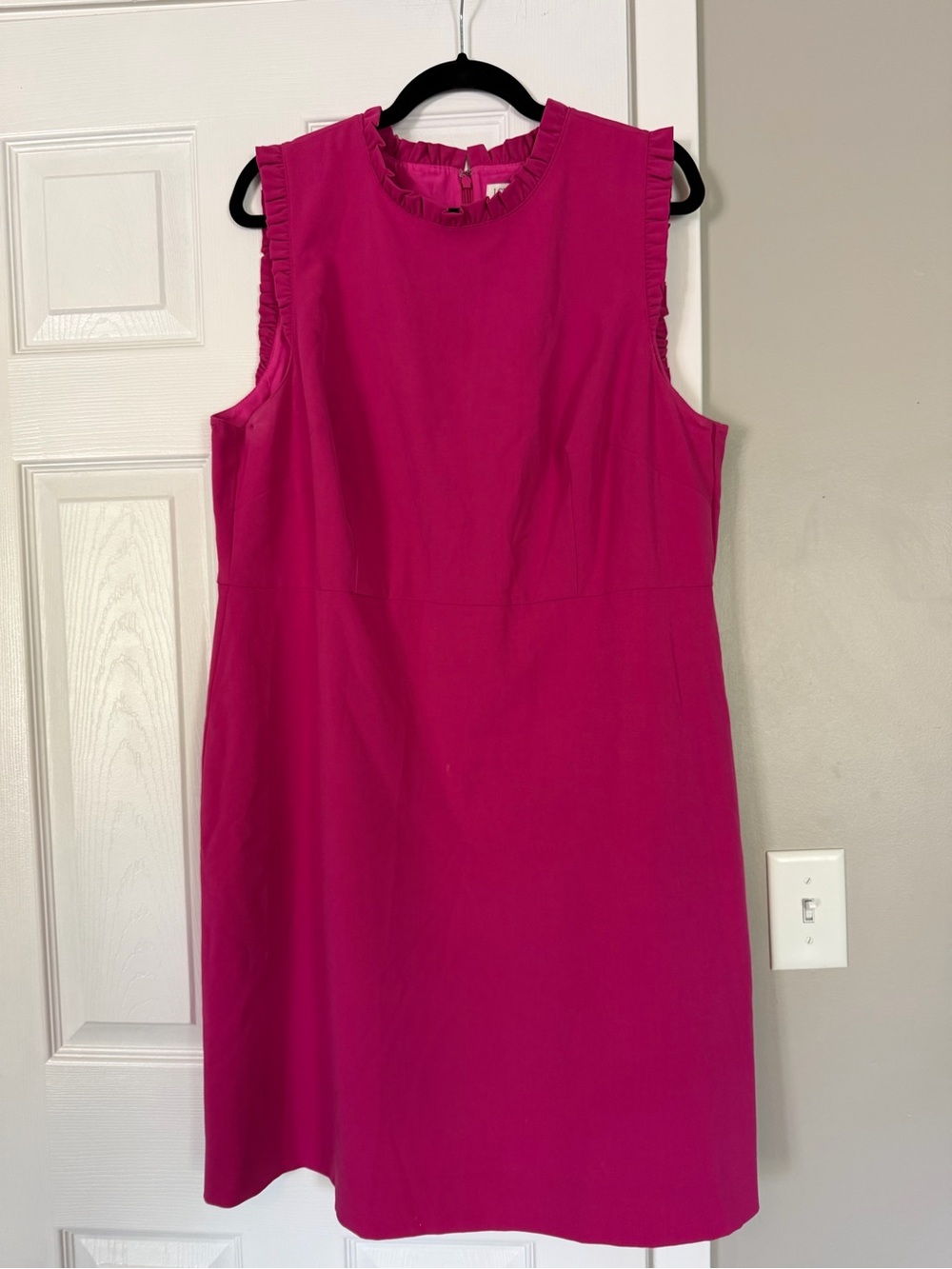 Jcrew Fuscia Pink Ruffle Sleeveless Midi Dress Plus size 20